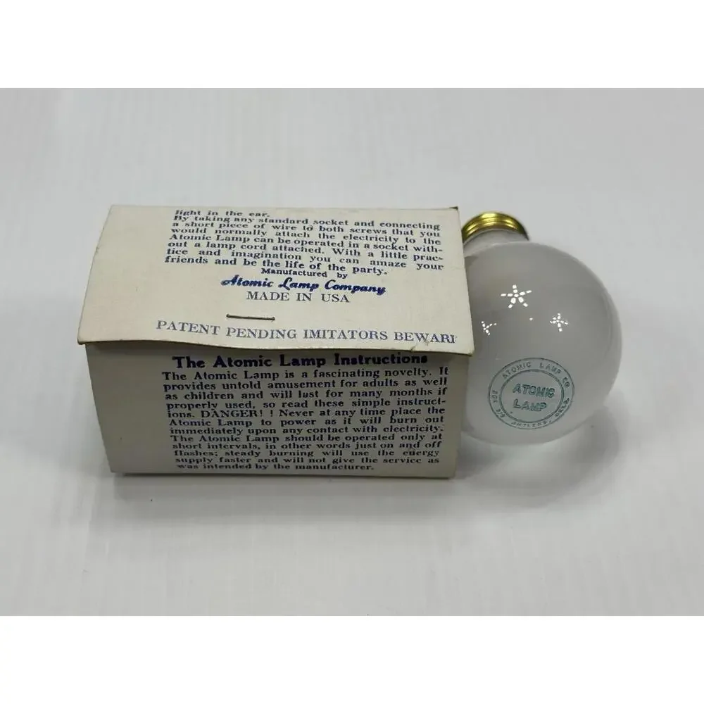 Vintage Atomic Lamp Company Made In USA Magic Light Bulb MCM Lights In Hand